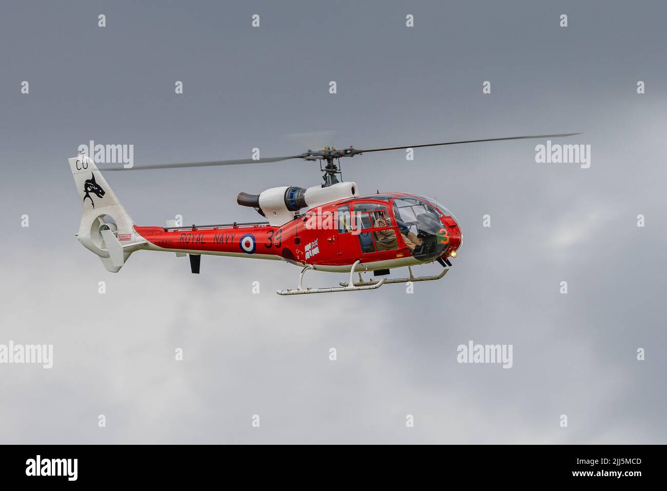 Old Warden, Großbritannien - 3.. Juli 2022: Ein Westland Gazelle Hubschrauber des Gazelle Squadron Display Teams während des Fluges Stockfoto