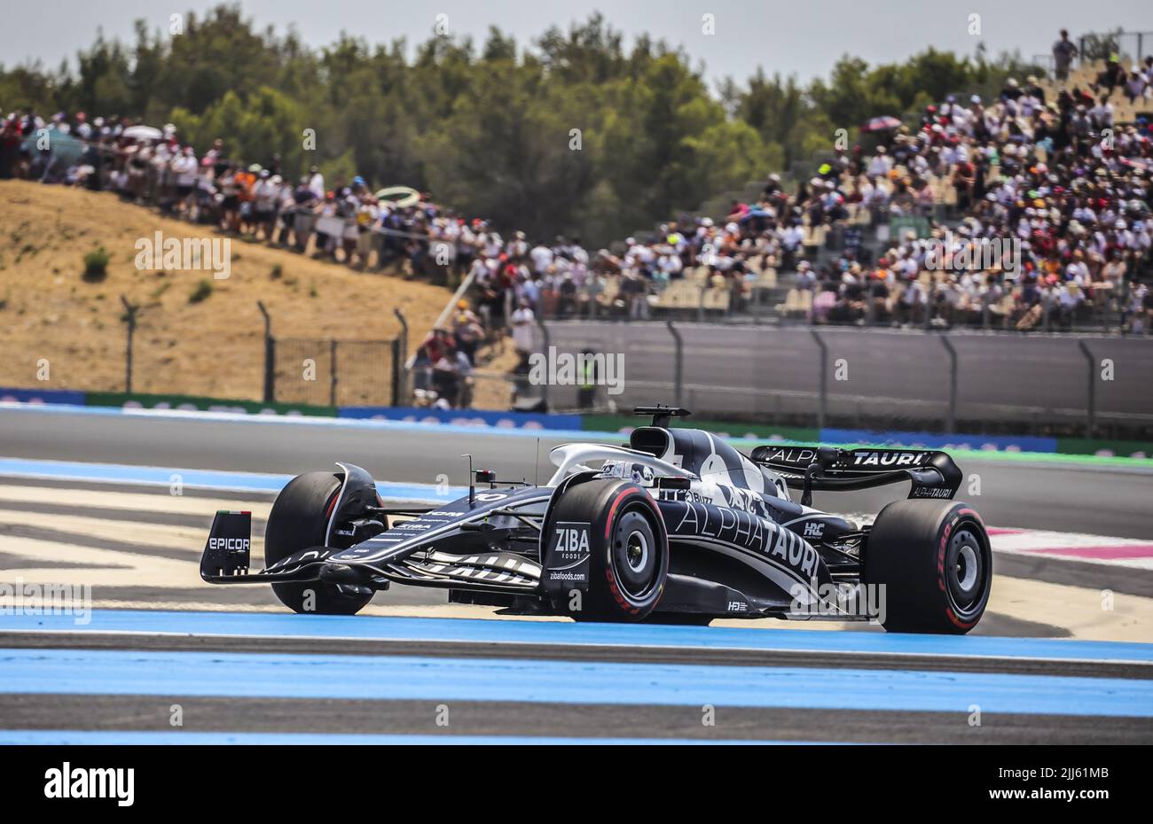 10 GASLY Pierre (Fra), Scuderia AlphaTauri AT03, Aktion während der Formel 1 Lenovo Grand Prix de France, Französischer Grand Prix 2022, 12. Runde der FIA Formel 1 Weltmeisterschaft 2022 vom 22. Bis 24. Juli 2022 auf dem Circuit Paul Ricard, in Le Castellet, Frankreich - Foto: Paulo Maria/Dppi/DPPI/LiveMedia Stockfoto