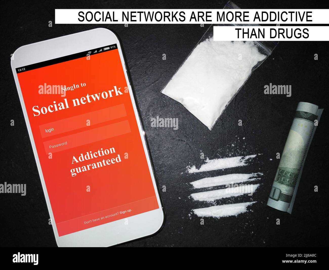 Social Network Addict Drug Blog Kommunikation Stockfoto