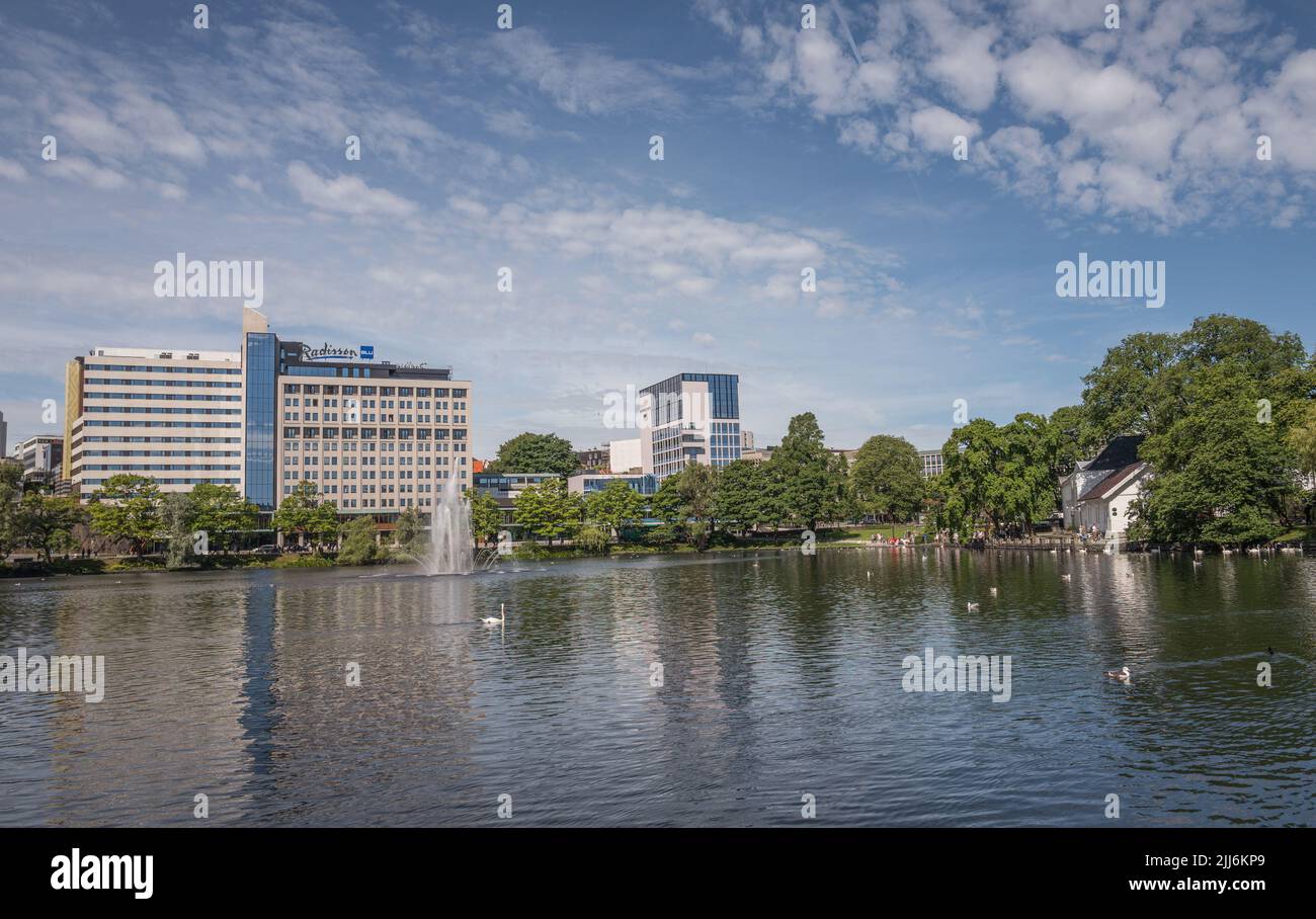 Raddisson Blu Hotel im Stadtpark Byparken in Stavanger, Norwegen. Stockfoto