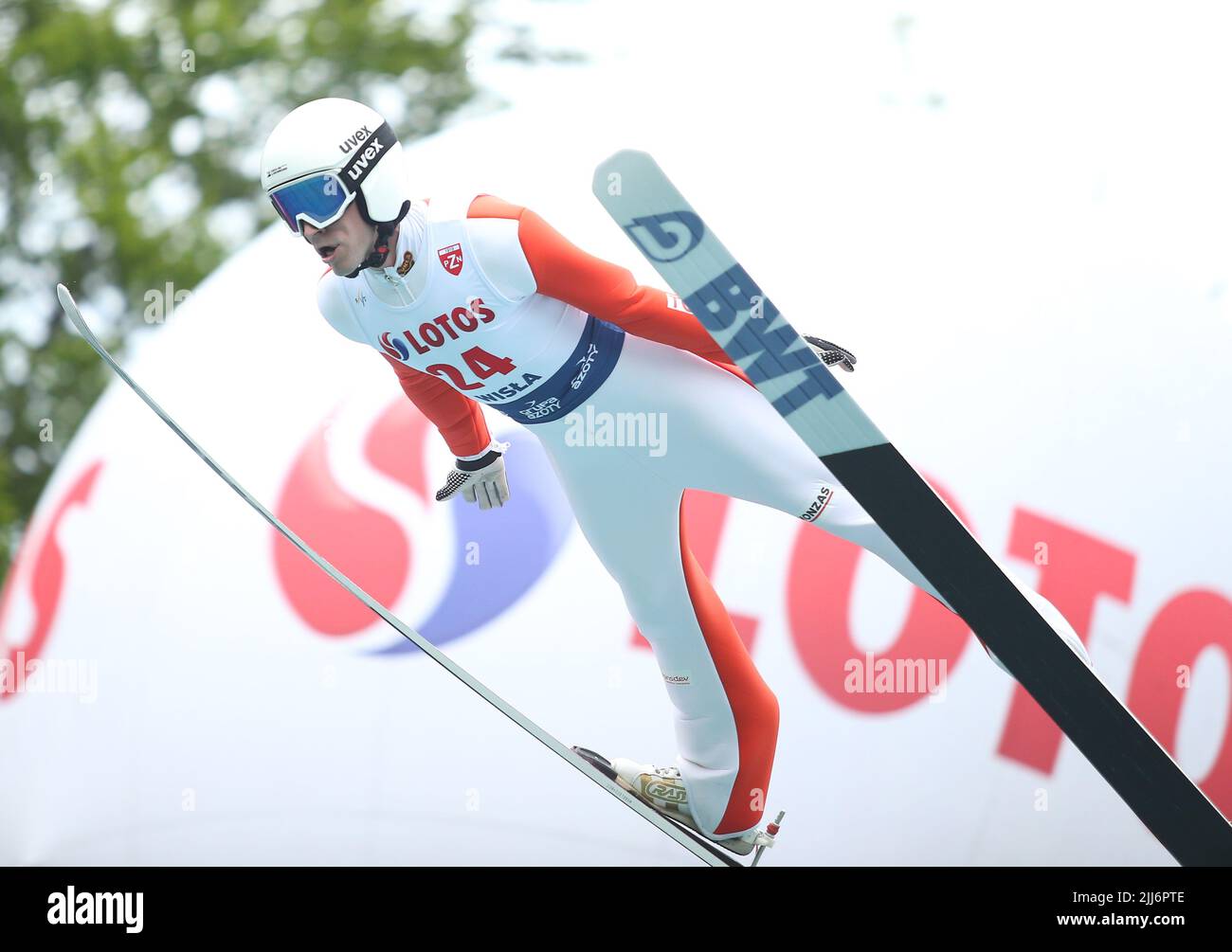 Wisla, Polen. 23.. Juli 2022. Roman Koudelka beim Einzelwettbewerb des FIS Skisprungsommer Grand Prixp in Wisla. (Foto von Damian Klamka/SOPA Images/Sipa USA) Quelle: SIPA USA/Alamy Live News Stockfoto
