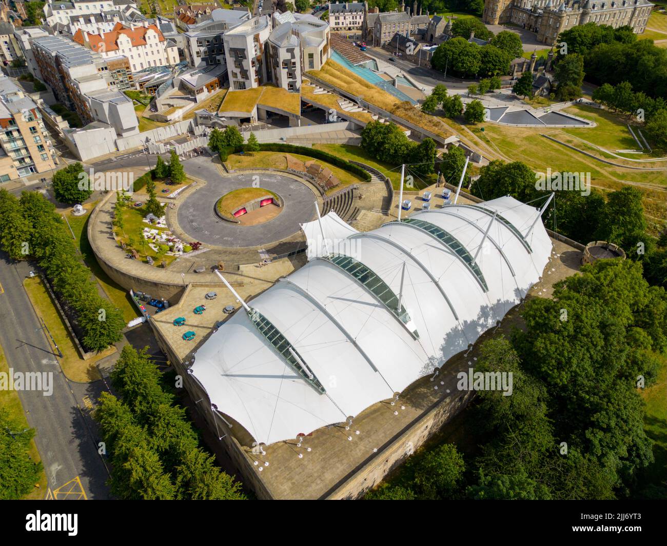 Luftaufnahme Dynamic Earth Edinburgh Scotland UK Stockfoto