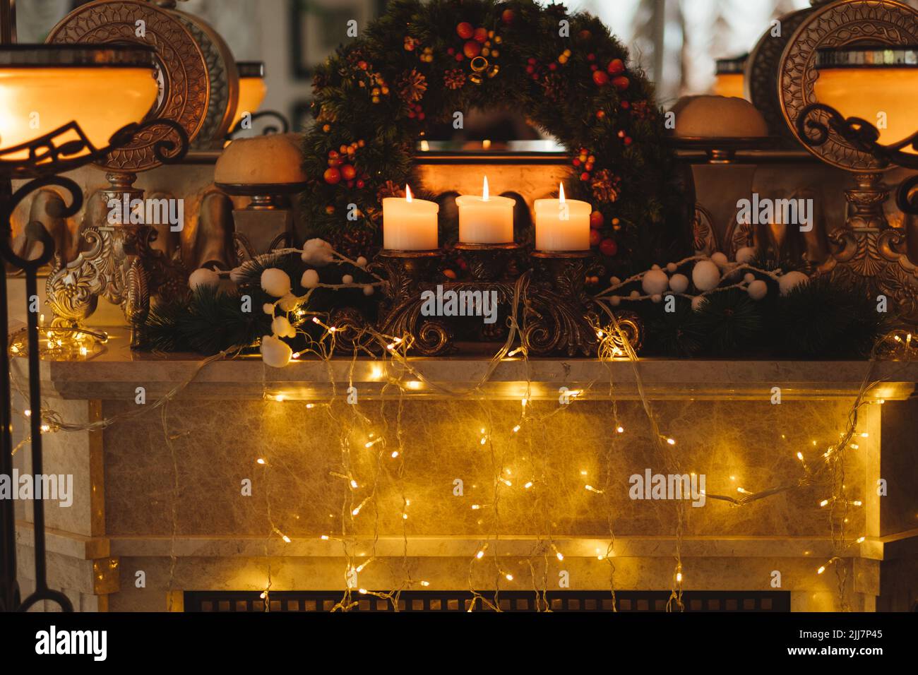 Festliche Heimtextilien Weihnachtsfeiertage Stockfoto