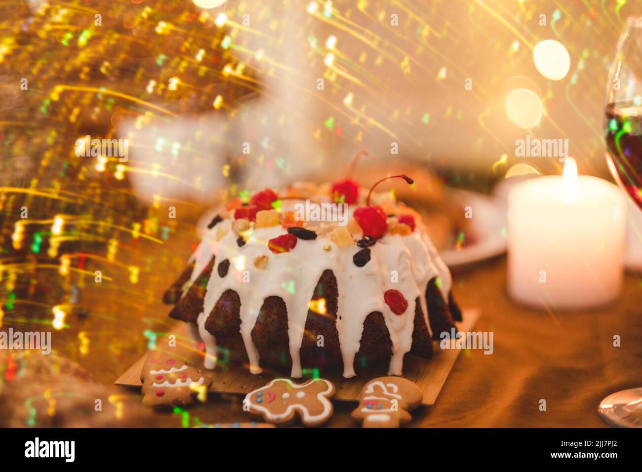 Hausgemachtes gemütliches Abendessen traditionelle Dessert Stockfoto