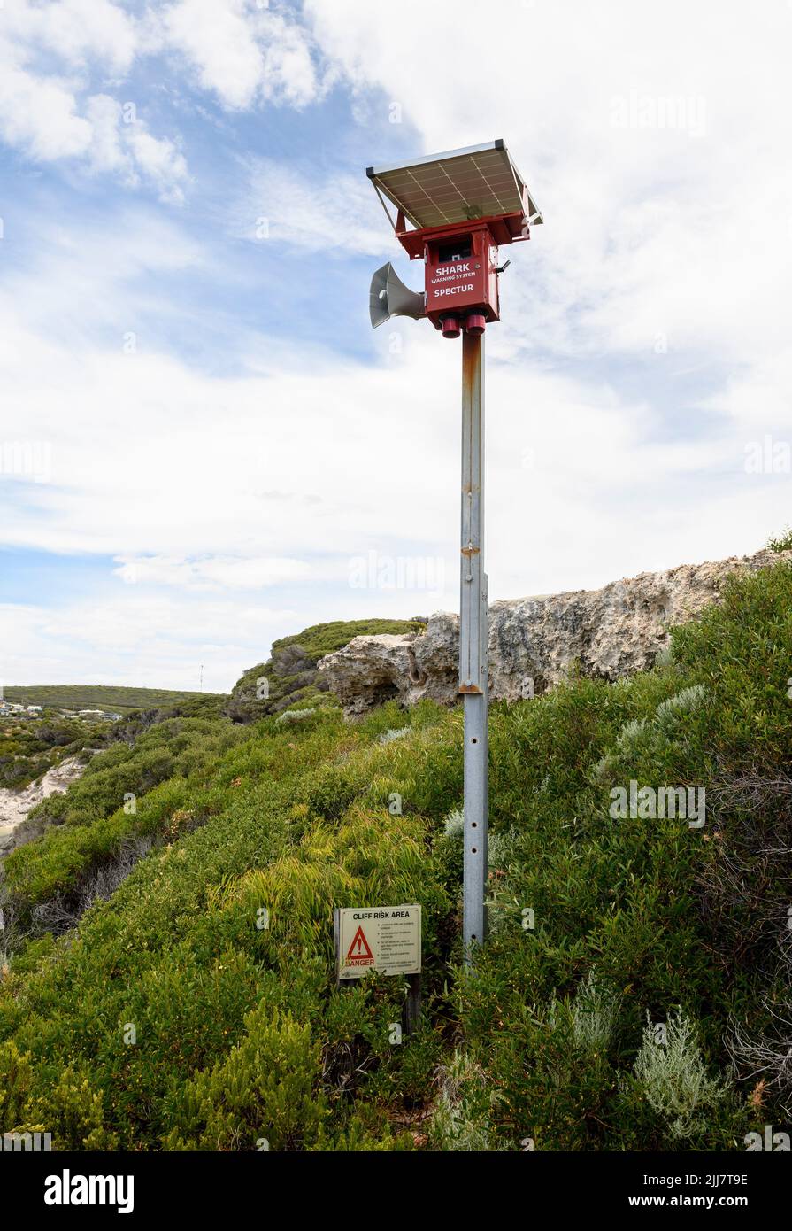 Spectur Shark Warning System Unit in Cowaramup Bay, Gracetown, Western Australia Stockfoto