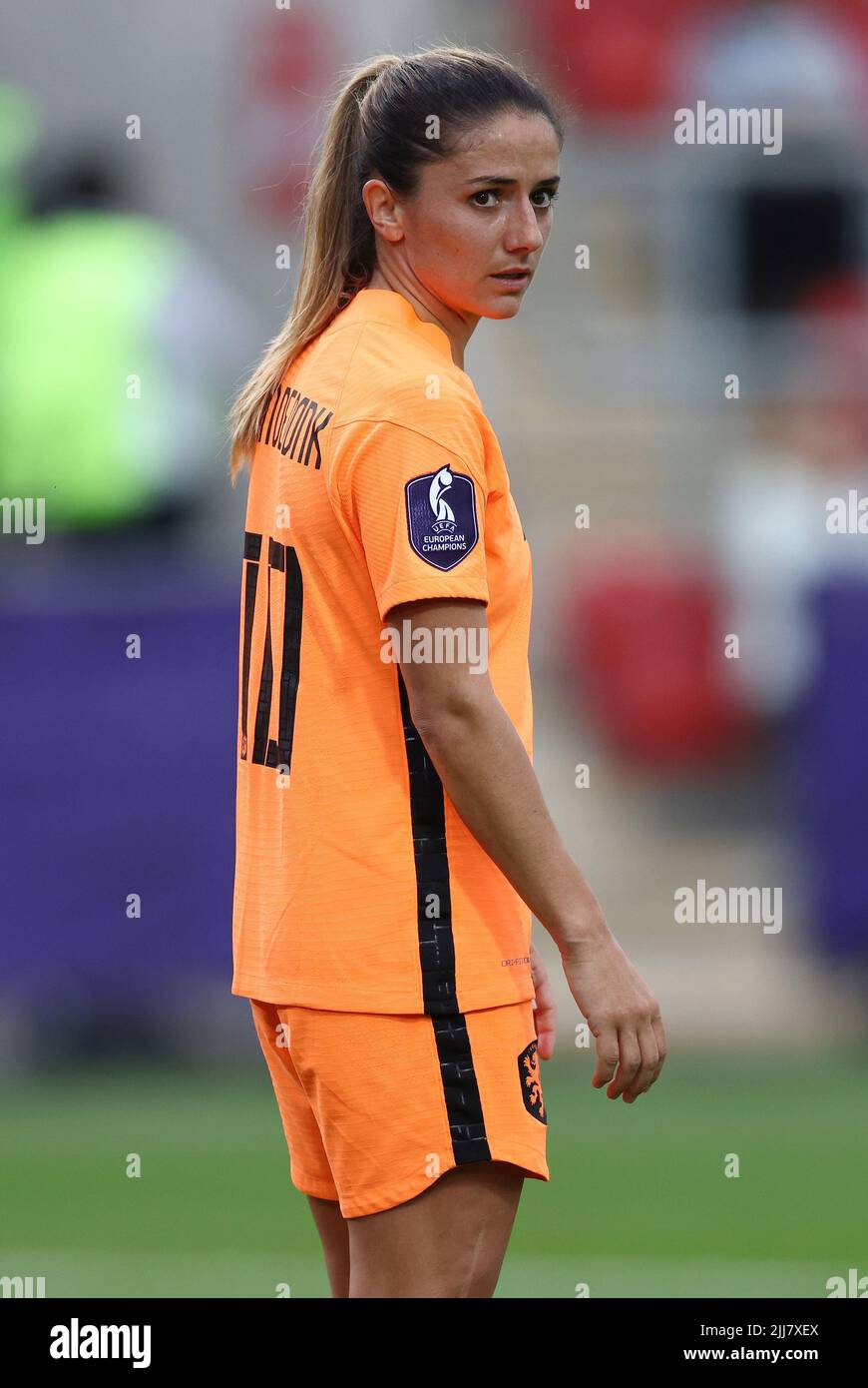 Rotherham, England, 23.. Juli 2022. Danielle van de Donk aus den Niederlanden während des Spiels der UEFA Women's European Championship 2022 im New York Stadium, Rotherham. Bildnachweis sollte lauten: Simon Bellis / Sportimage Kredit: Sportimage/Alamy Live News Stockfoto