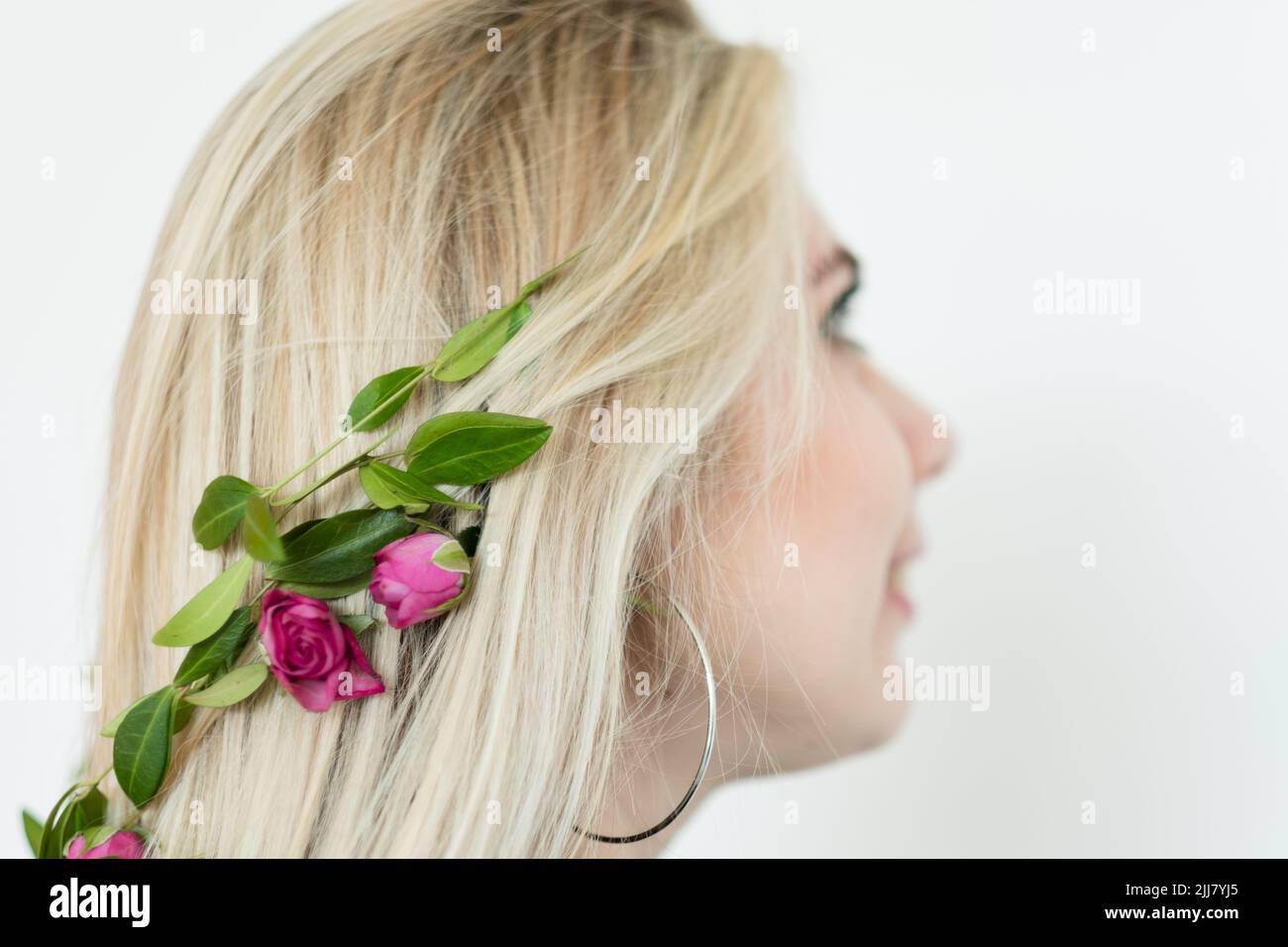 Friseurkunst kreative Hairstyling Updo Blume Stockfoto