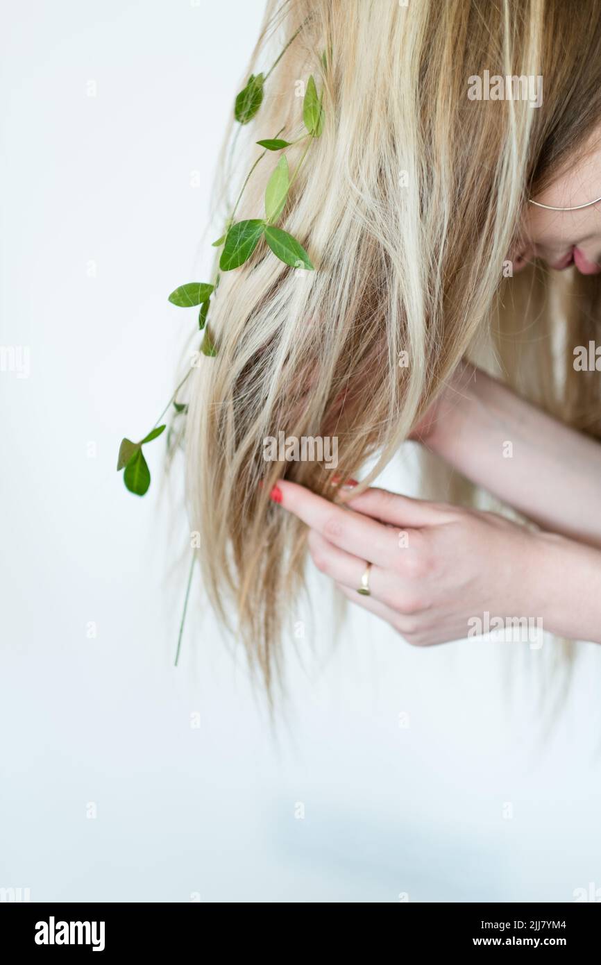 Harmonie natürliches Haar Produkt Öko-Lifestyle Stockfoto
