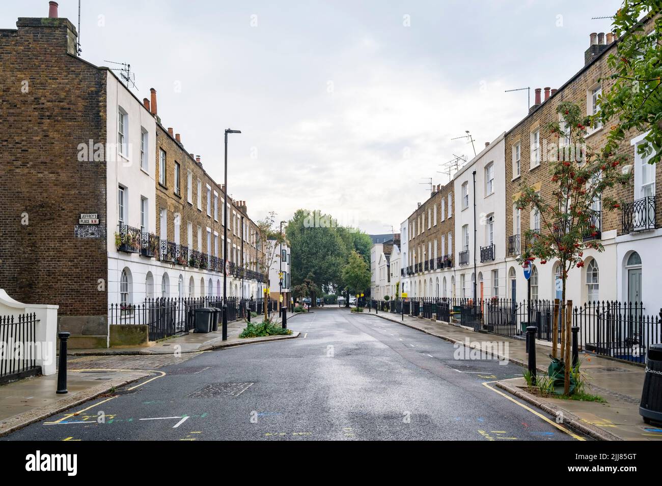 Jeffreys Street, Camden Town, London, England - spät georgianische Terrassen in Nord-London Stockfoto