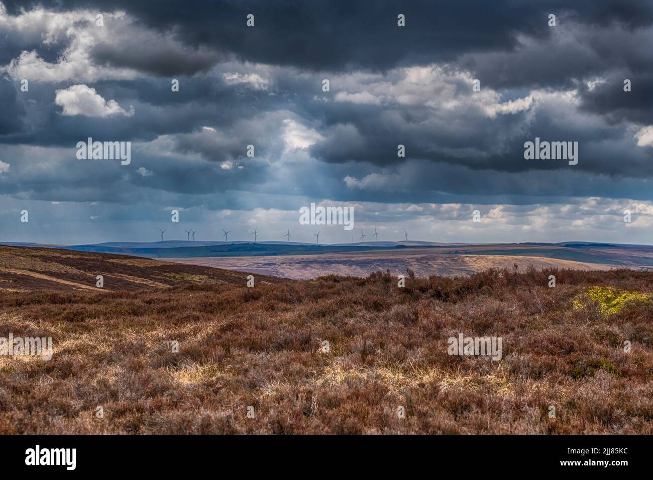 Landschaftsfotografie der Mooren außerhalb von Haworth in West Yorkshire bekannt als Bronte Country nach den berühmten Autoren des 19.. Jahrhunderts Stockfoto