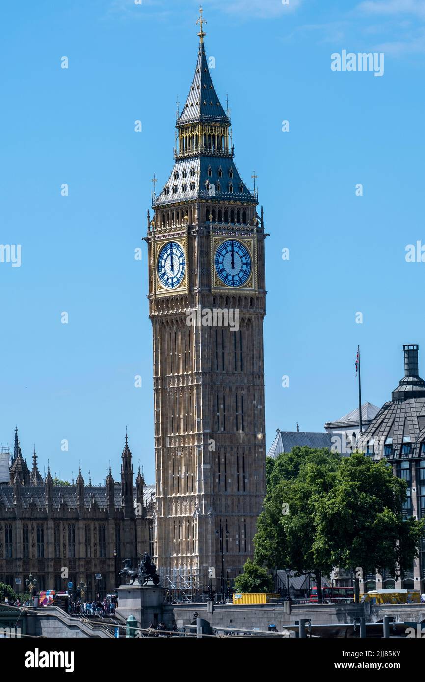 Big Ben ist die Glocke des Uhrwerks im Elizabeth Tower (2012), ursprünglich der Uhrenturm der Houses of Parliament, Westminster, London Stockfoto