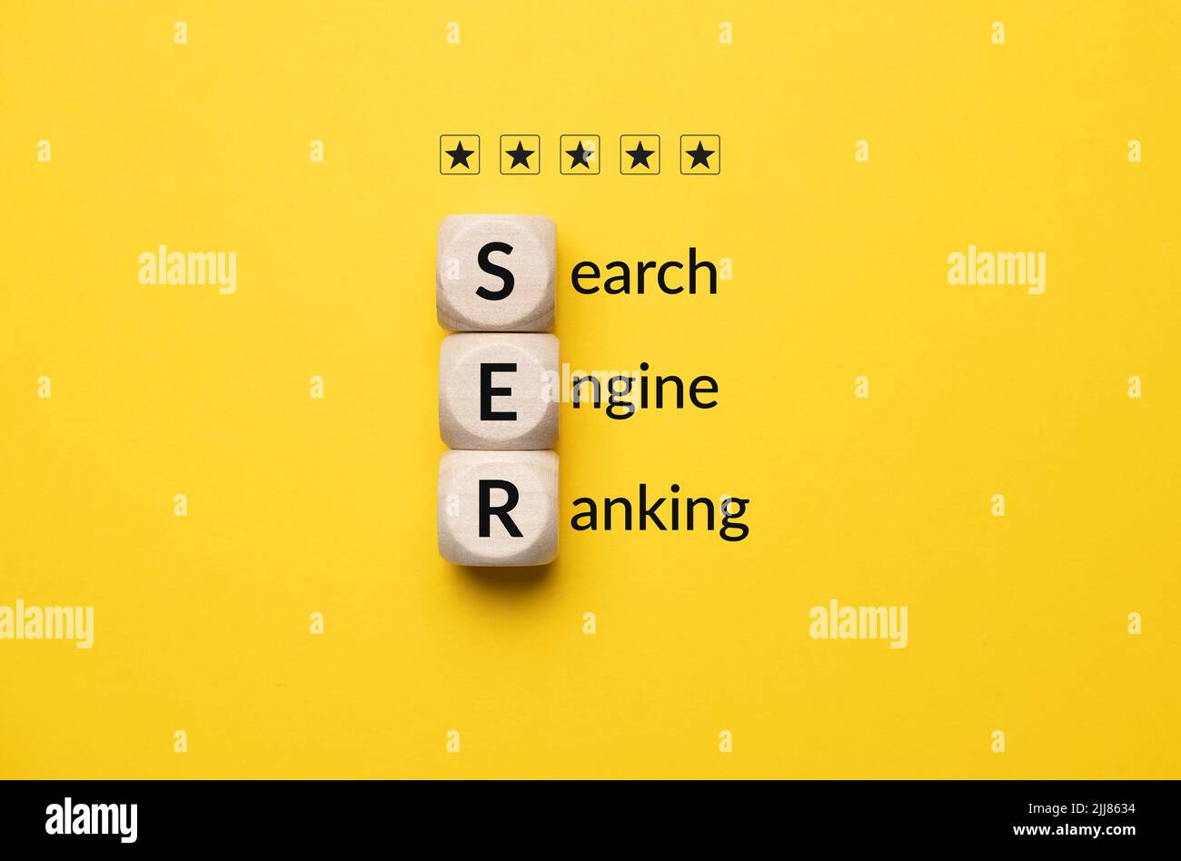 Concept Business Marketing Akronym SER oder Search Engine Ranking. Stockfoto