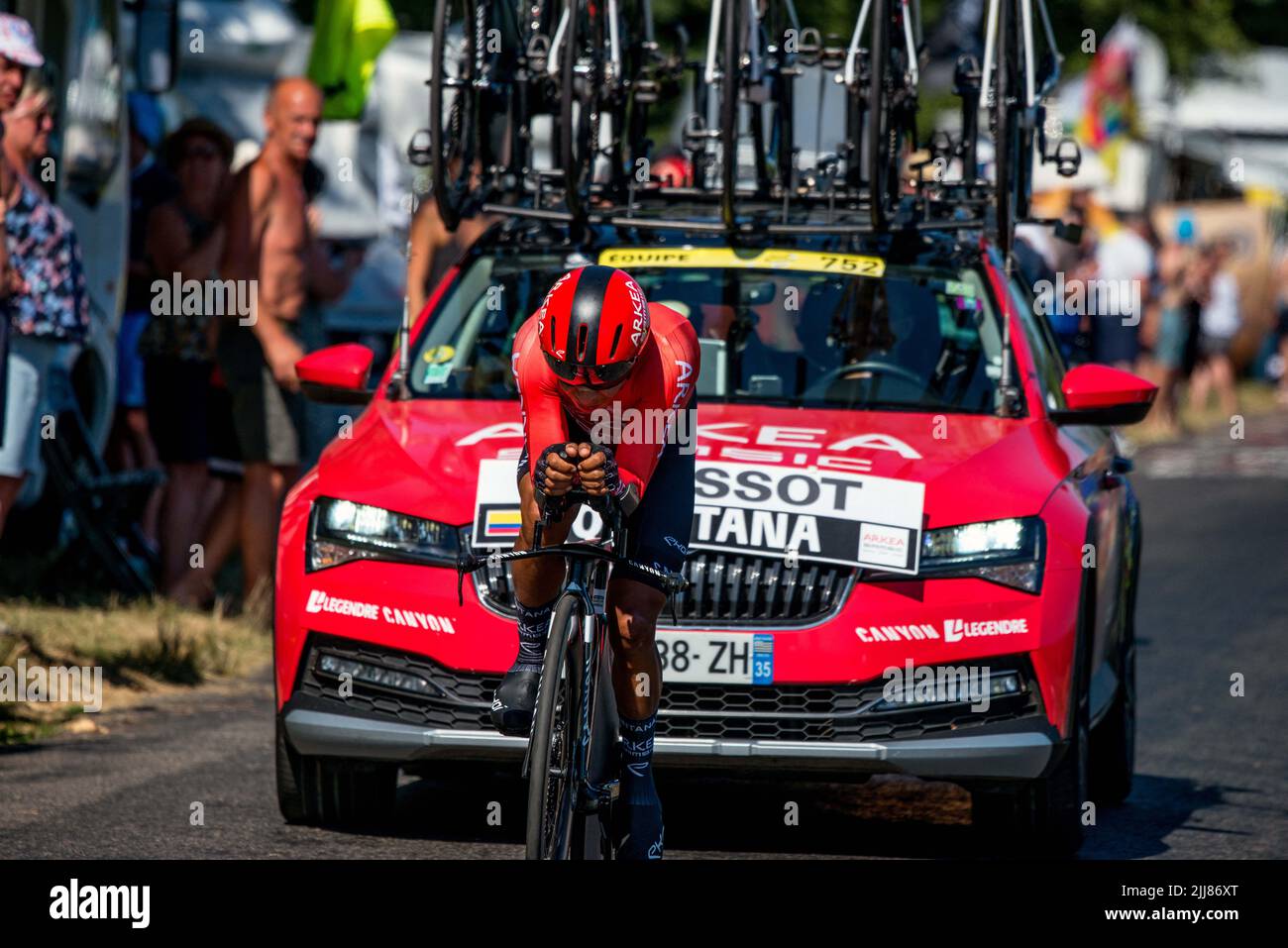 Nairo QUINTANA, ARKEA Samsic in Action während der Etappe 20 der Tour De France, Lacapelle-Marival nach Rocamadour, am Samstag, 23. Juli 2022. Foto von Denis Prezat/ABACAPRESS.COM Stockfoto