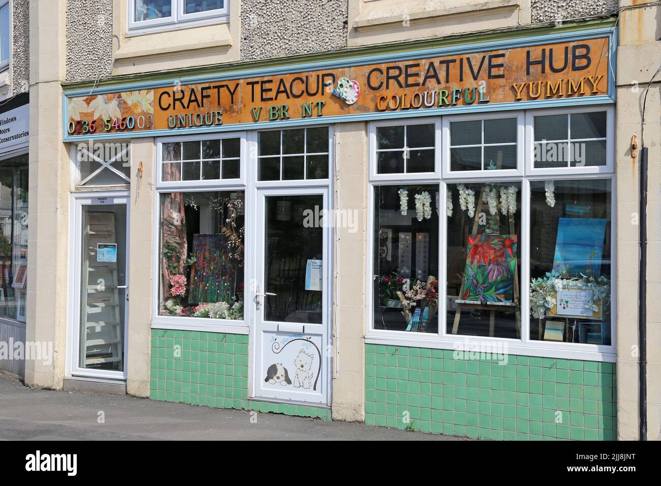 Crafty Teacup Creative Hub, Victoria Street, Burnham-on-Sea, Sedgemoor, Somerset, England, Großbritannien, Großbritannien, Großbritannien, Europa Stockfoto