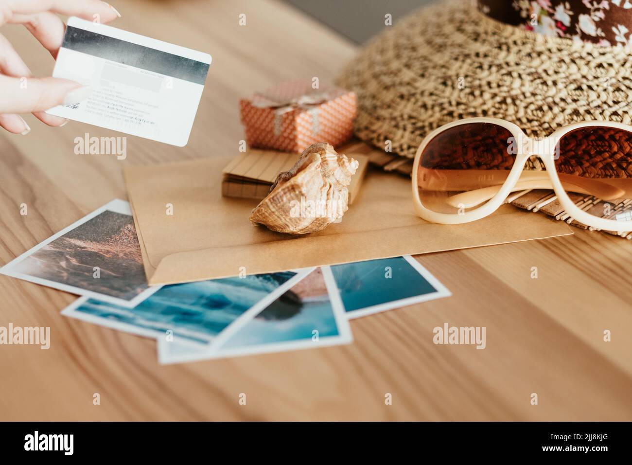Geld Darlehen Sommerurlaub Urlaub Kreditkarte Stockfoto