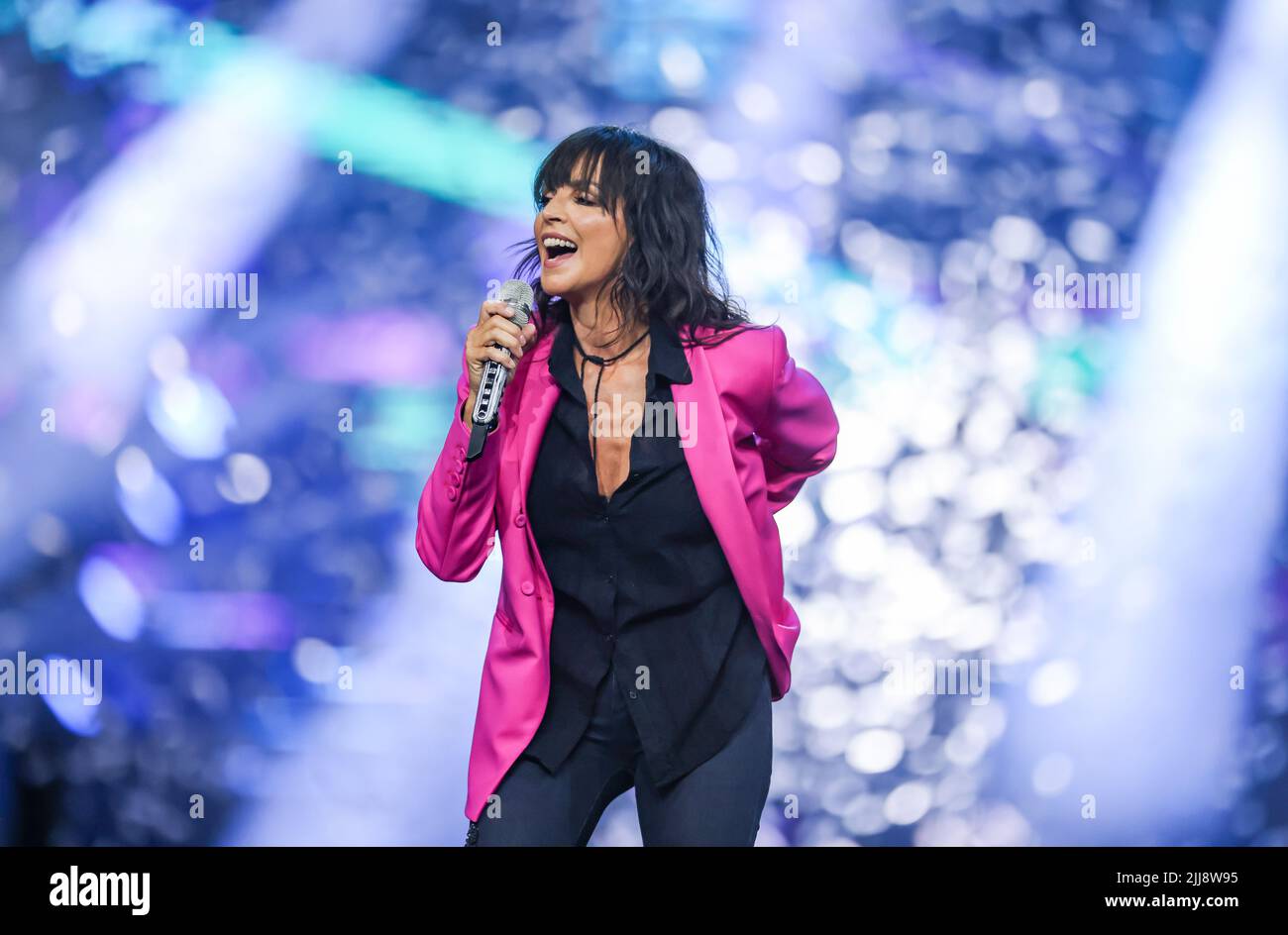 Leipzig, Deutschland. 23.. Juli 2022. Sängerin Nena ist in der Show 'das große Schlagercomeback' auf der Bühne. Quelle: Jan Woitas/dpa/Alamy Live News Stockfoto