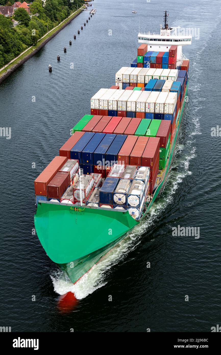 Containerschiff ELBWIND im Nord-Ostsee-Kanal Stockfoto