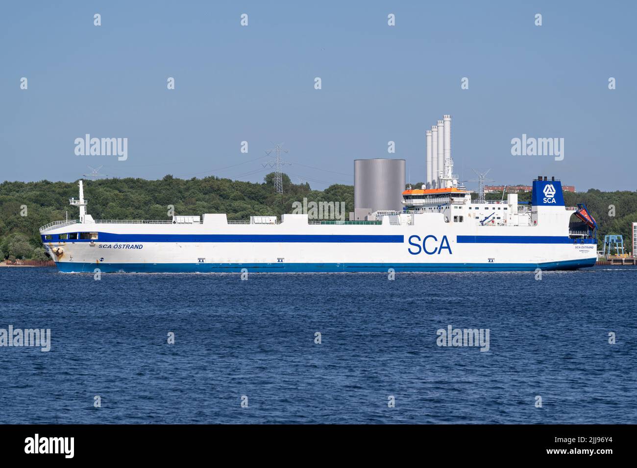 ro-ro Schiff SCA Östrand in der Kieler Förde Stockfoto