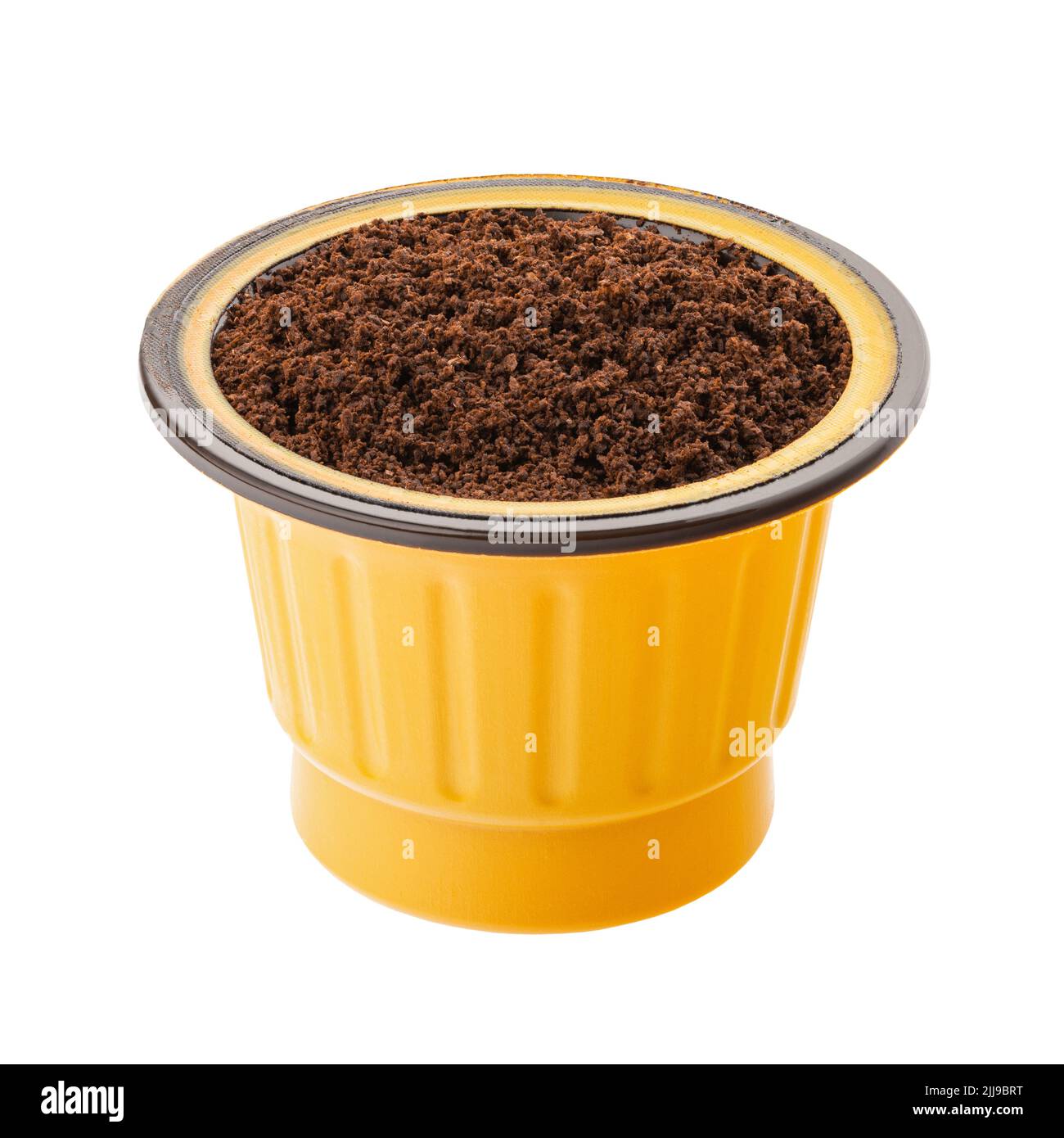 Kaffeekapsel auf weißem Hintergrund isoliert Stockfoto