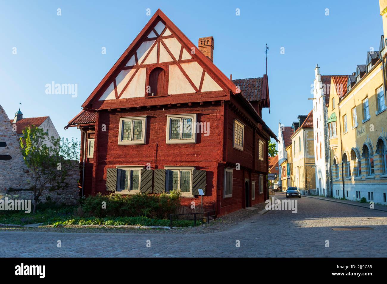 Visby Stadtzentrum Stockfoto