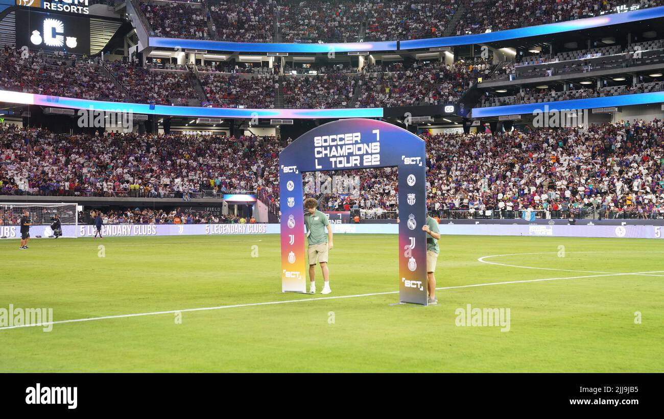 LAS VEGAS, NV - 23. JULI: Eine allgemeine Ansicht des Fußballmeisterturmatches zwischen Real Madrid und F.C Barcelona in Las Vegas, NV am 23. Juli 2022 in Las Vegas, USA. (Foto von Louis Grasse/PxImages) Stockfoto