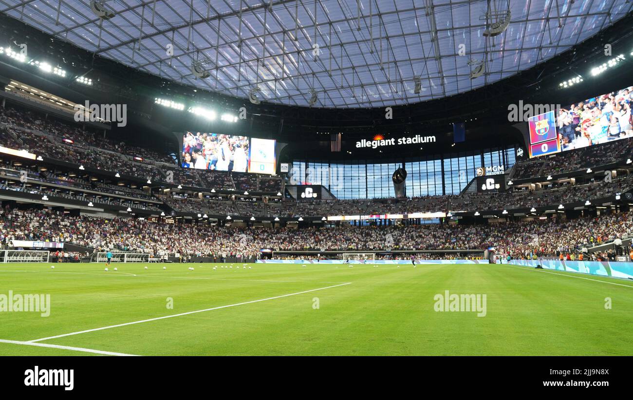 23. Juli 2022, Las Vegas, Las Vegas, NV, USA: LAS VEGAS, NV - 23. JULI: Eine Gesamtansicht des Fußballweltmeisterturspiels zwischen Real Madrid und F.C Barcelona in Las Vegas, NV am 23. Juli 2022 in Las Vegas, USA. (Bild: © Louis Grasse/PX Imagens via ZUMA Press Wire) Stockfoto