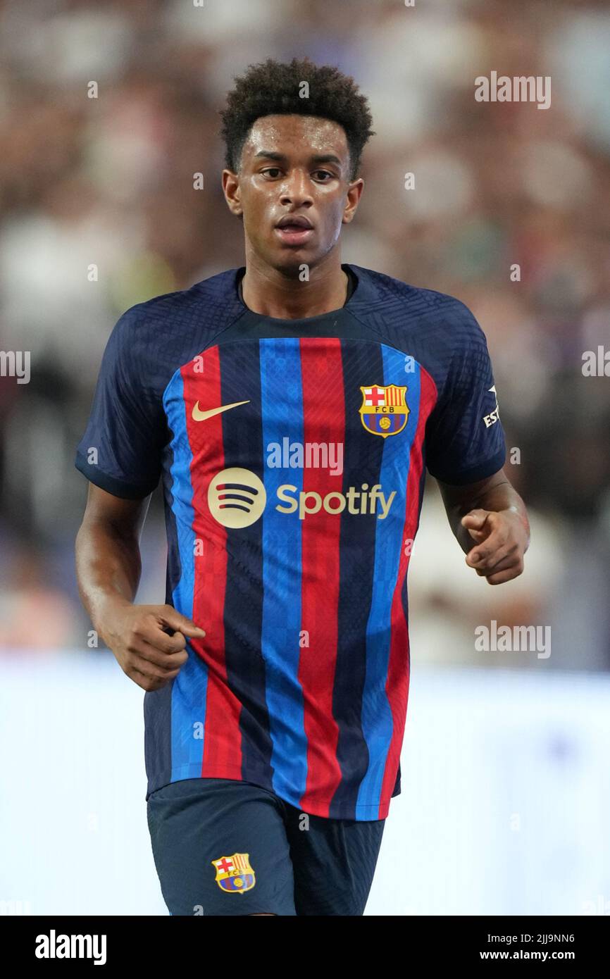 23. Juli 2022, Las Vegas, Las Vegas, NV, USA: LAS VEGAS, NV - 23. JULI: Alejandro Balde von F.C Barcelona beim Fußballweltmeisterturspiel zwischen Real Madrid und F.C Barcelona am 23. Juli 2022 in Las Vegas, NV. (Bild: © Louis Grasse/PX Imagens via ZUMA Press Wire) Stockfoto