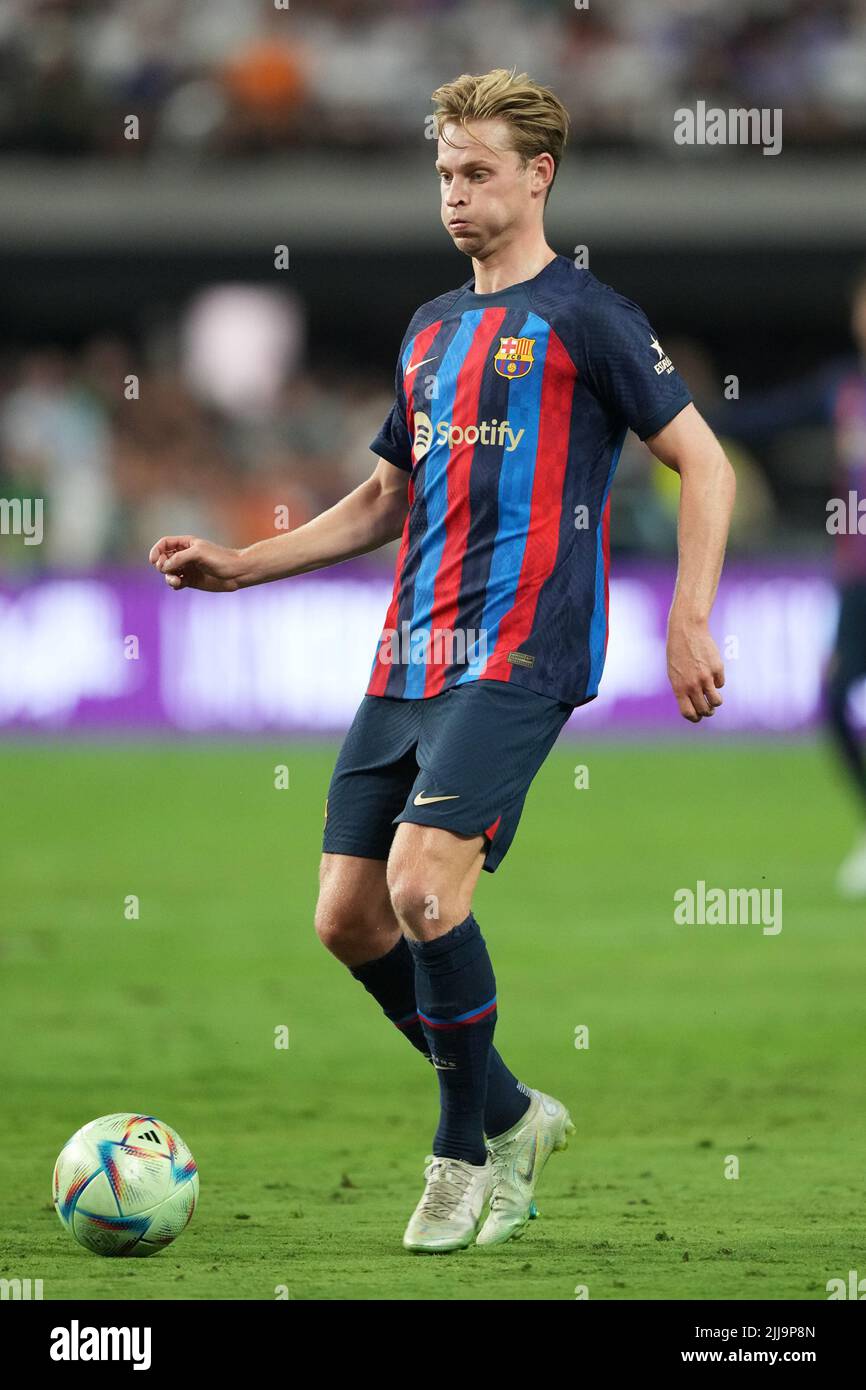 23. Juli 2022, Las Vegas, Las Vegas, NV, USA: LAS VEGAS, NV - 23. JULI: Frenkie de Jong von F.C Barcelona spielt am 23. Juli 2022 in Las Vegas, NV, während der Fußball-Champions-Tour zwischen Real Madrid und F.C Barcelona. (Bild: © Louis Grasse/PX Imagens via ZUMA Press Wire) Stockfoto
