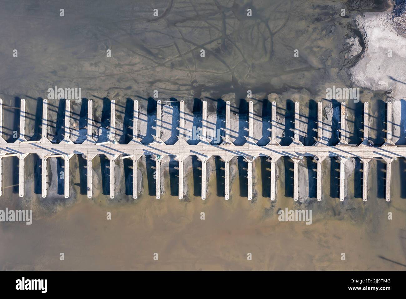 Magna, Utah - die Marina am Great Salt Lake State Park, die nicht genutzt werden kann, weil der Wasserstand im See zu niedrig ist. Stockfoto