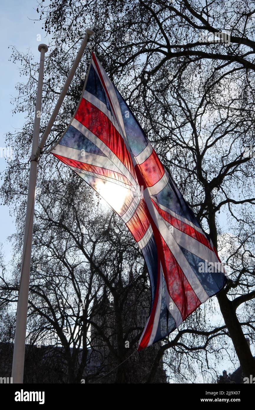 Union Jack, Nationalflagge des Vereinigten Königreichs von Großbritannien und Nordirland Stockfoto