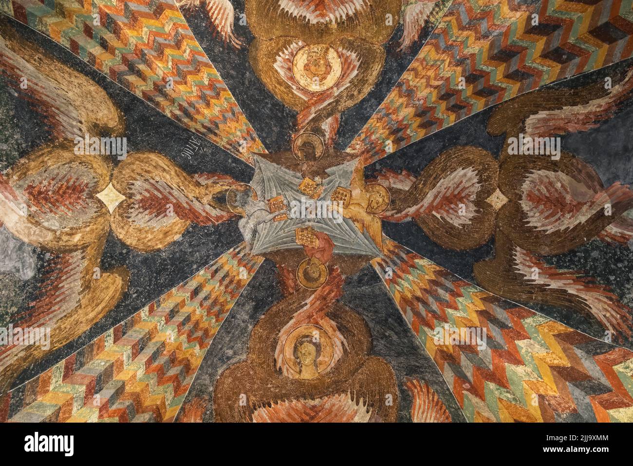 Fresken der alten byzantinischen Kirche der Hagia Sophia in Trabzon, Türkei Stockfoto