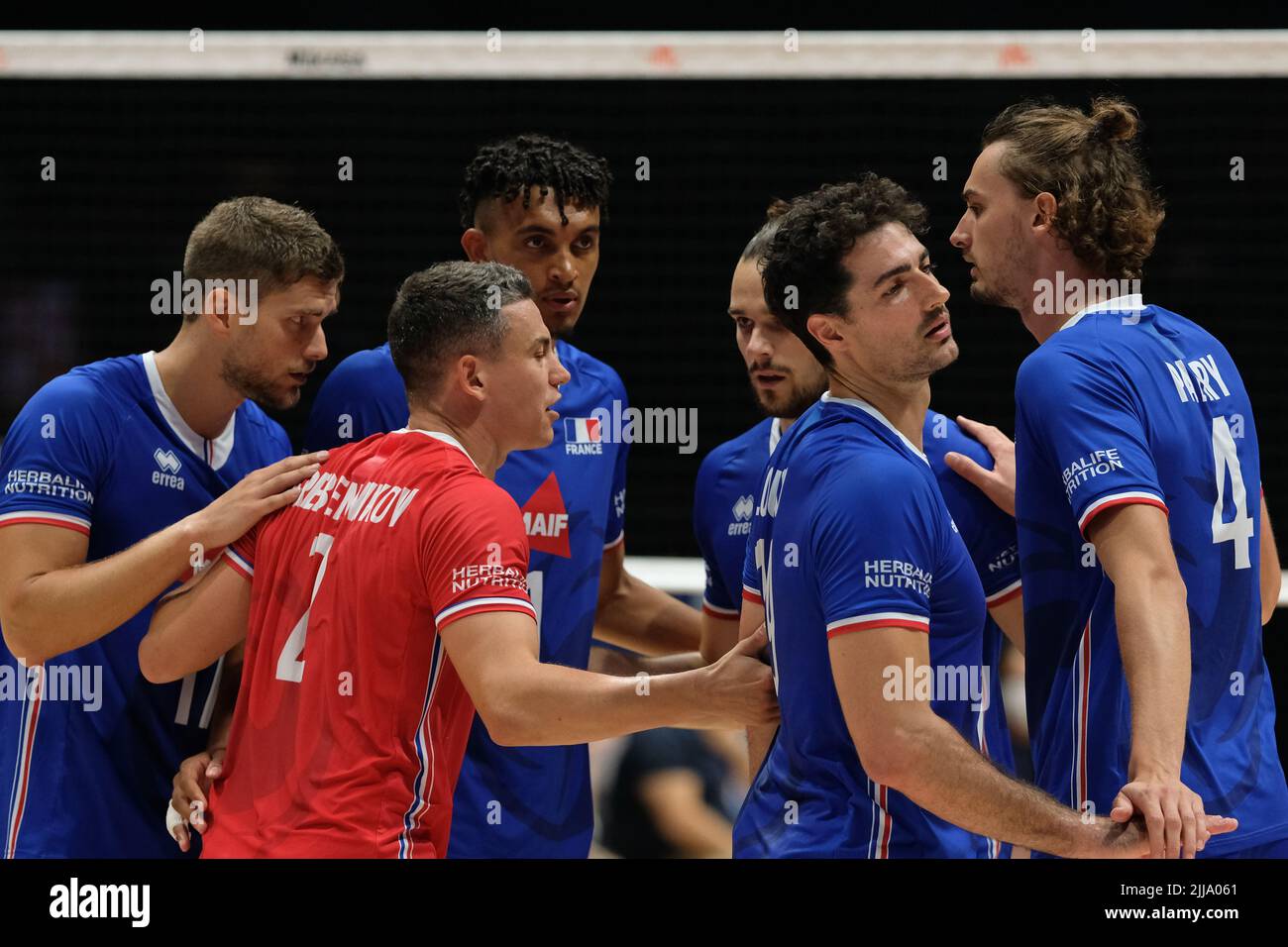 Bologna, Italien. 21.. Juli 2022. Volley Nations League 2022 - Viertelfinalspiel Frankreich gegen Japan Stockfoto