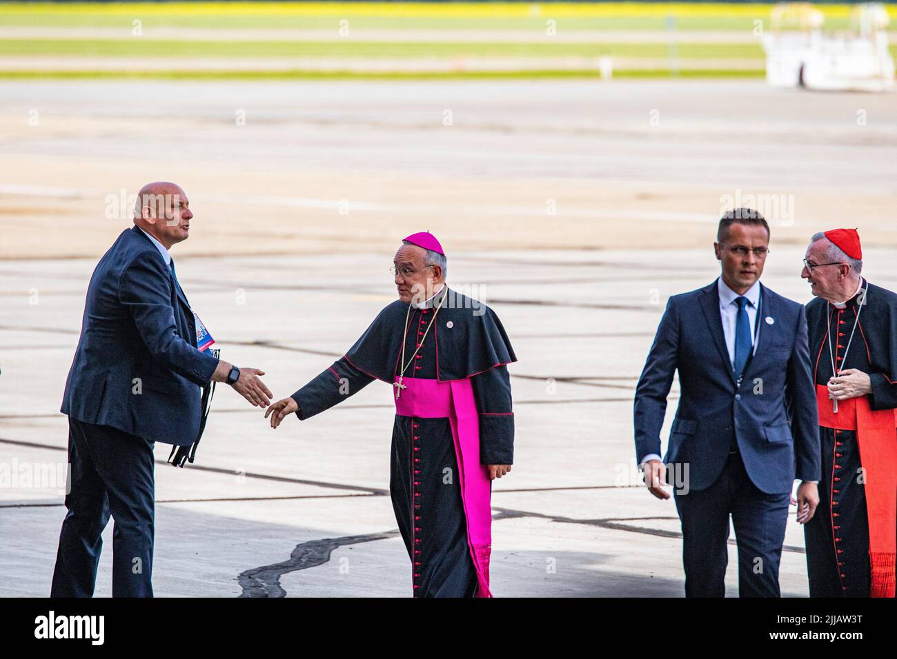Edmonton, Kanada. 24.. Juli 2022. Papst Franziskus kommt in Kanada an. Kredit: SOPA Images Limited/Alamy Live Nachrichten Stockfoto