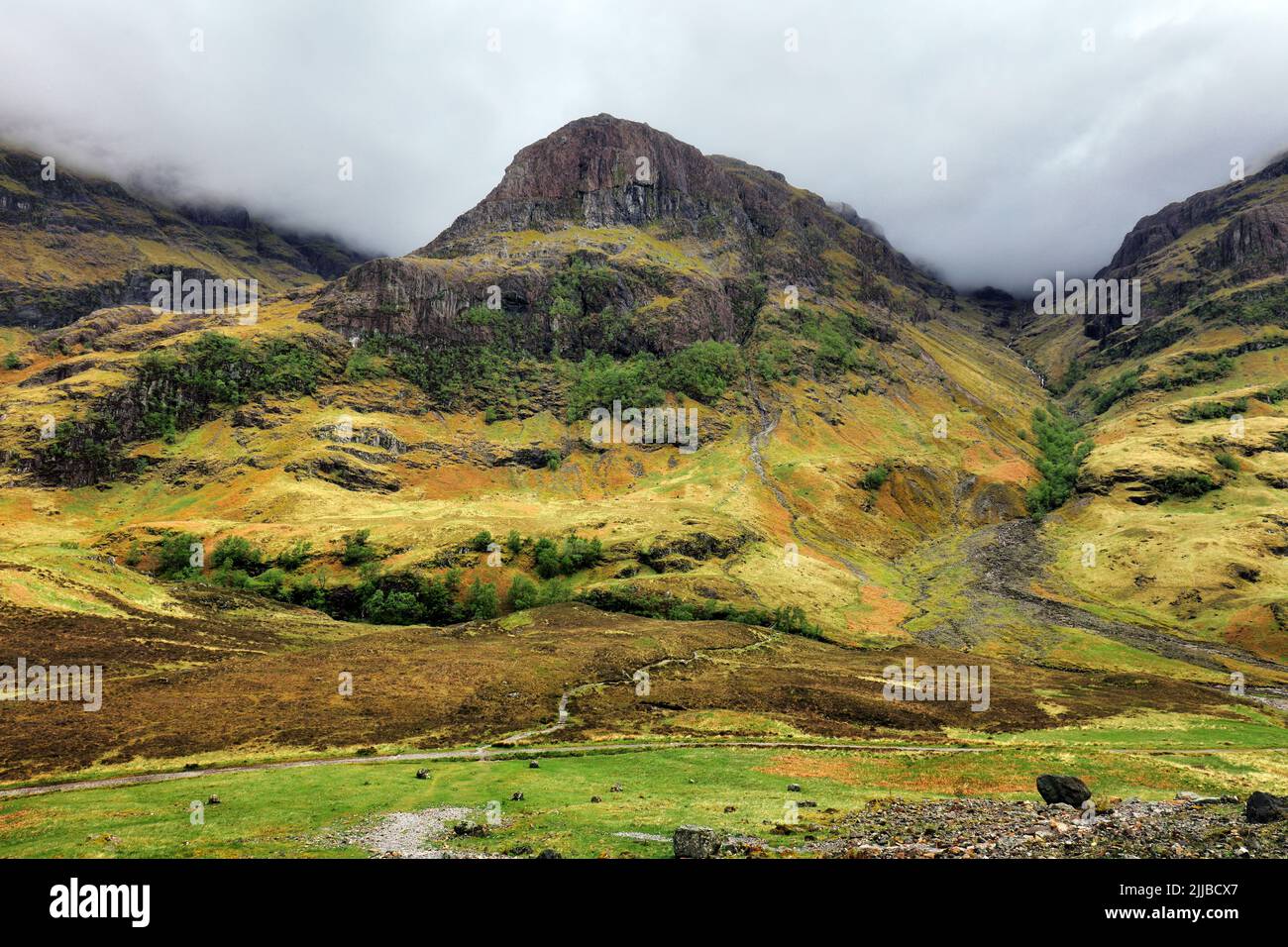 Die berühmten Drei Schwestern Berge in Glencoe, Scottish Highlands. Stockfoto