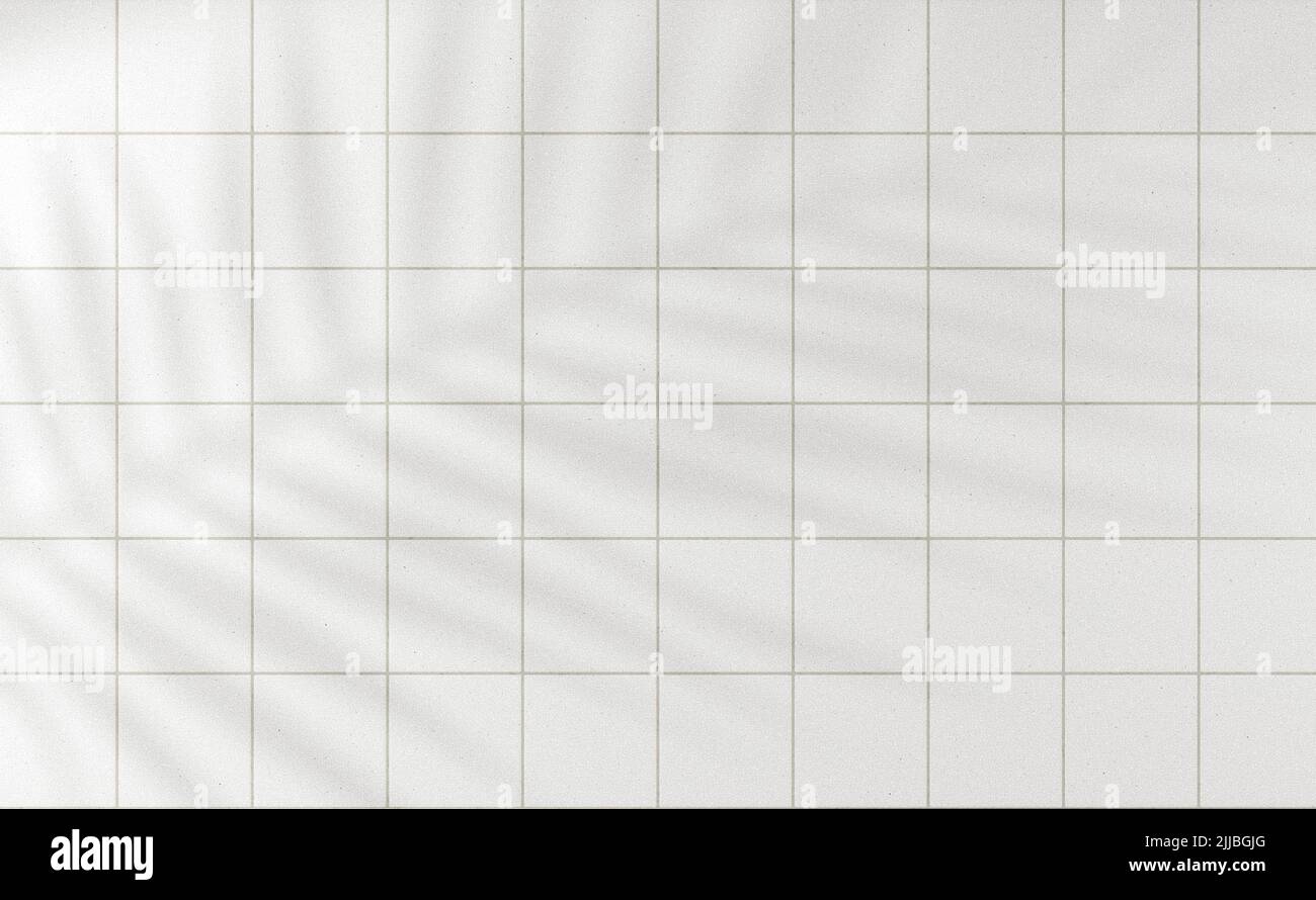 Weiß glänzende Fliesen Badezimmer oder Küche Hintergrund mit Podium Stockfoto