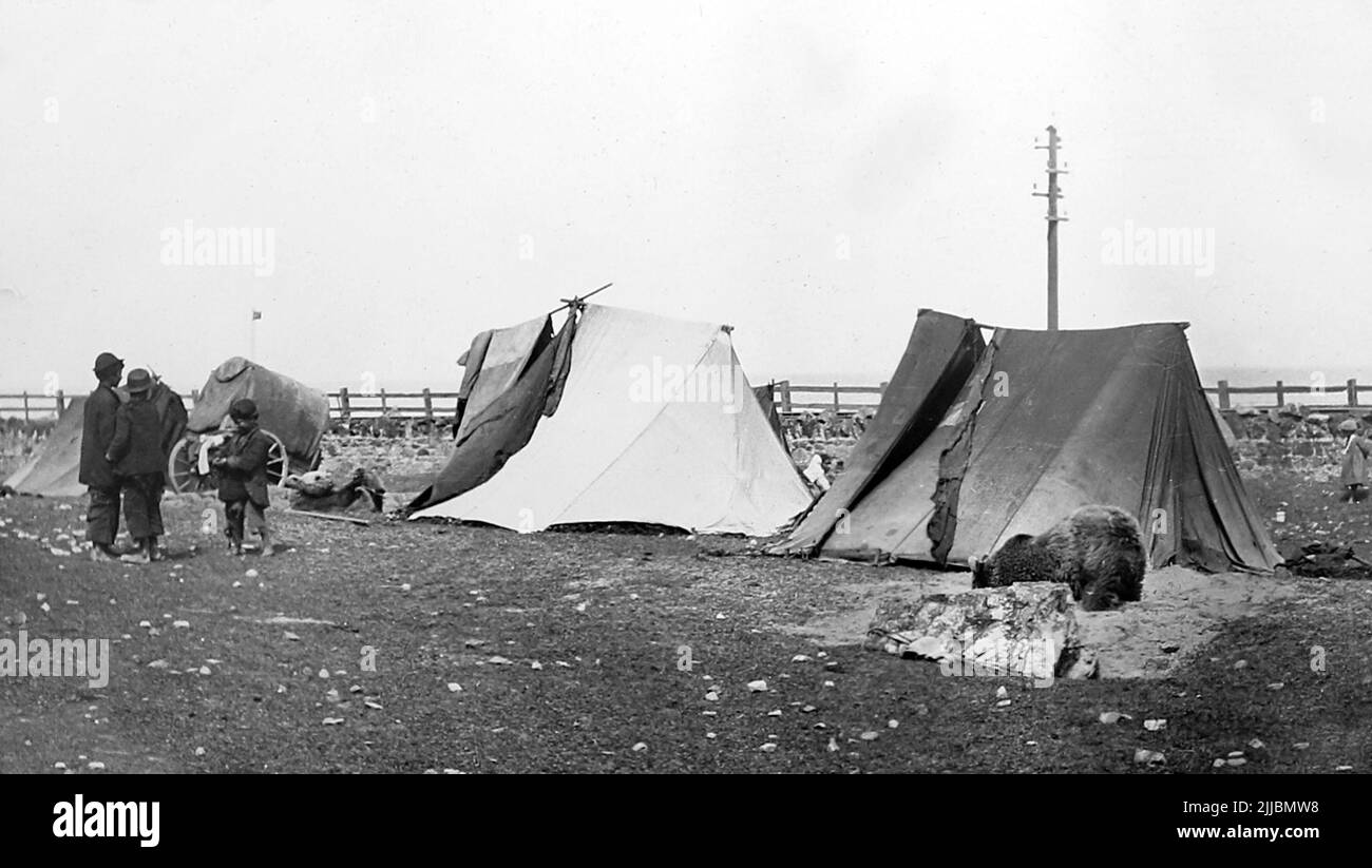Zigeuner campen in der Nähe von Llandudno, Wales, Anfang 1900s Stockfoto