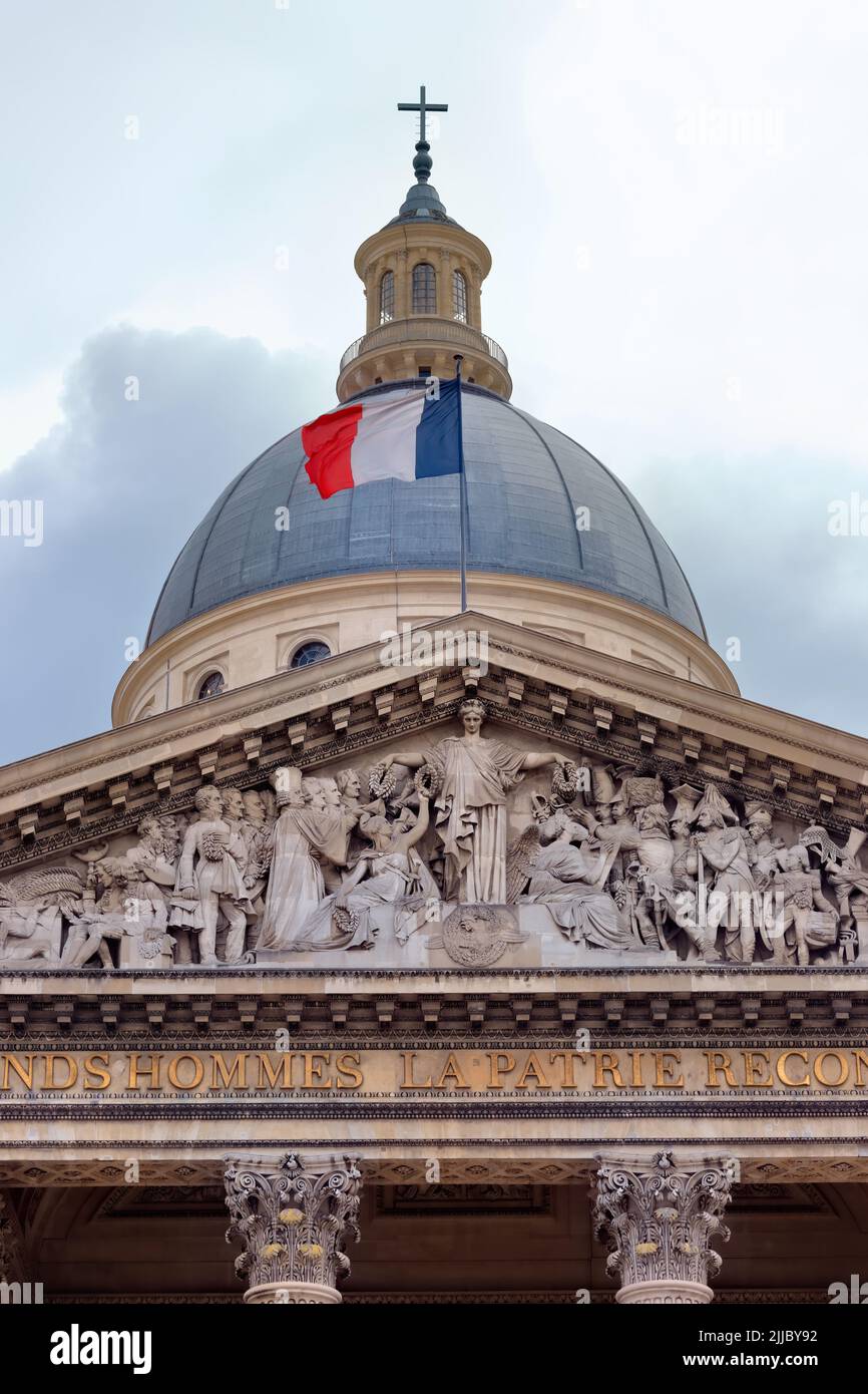 Das Pantheon Gebäude in Paris, Frankreich Stockfoto