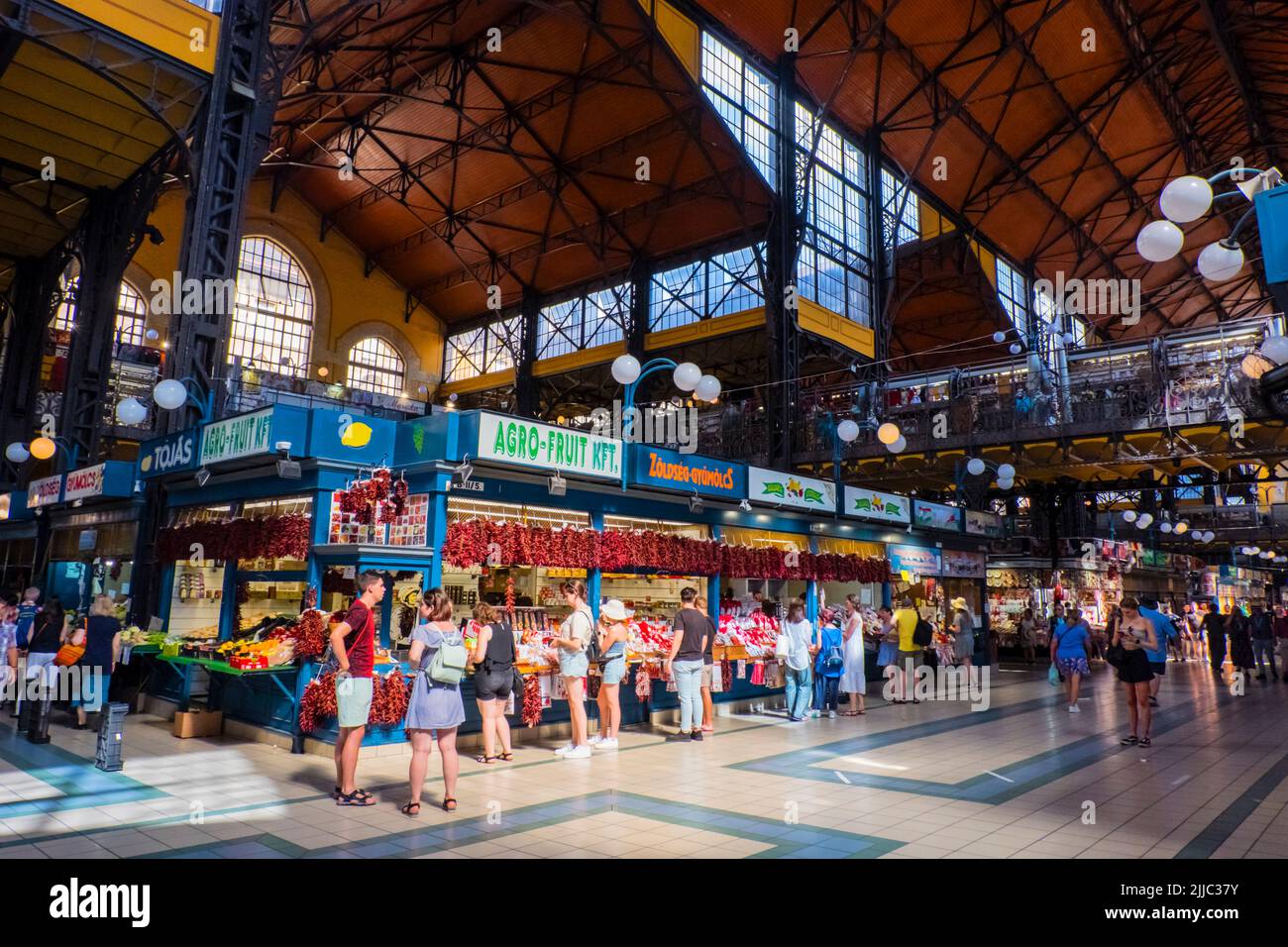 Nagy Vásárcsarnok, Große Markthalle, Belvaros, Stockfoto