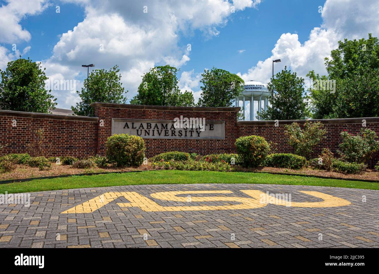 Montgomery, Alabama, USA - 4. Juli 2022: Die Alabama State University ist eine öffentliche, historisch schwarze Universität in der Stadt Montgomery, Alabama. Foundde Stockfoto
