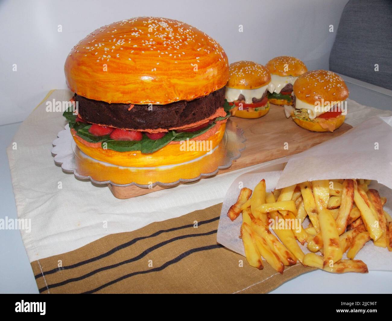 Hamburger-Kuchen Stockfoto