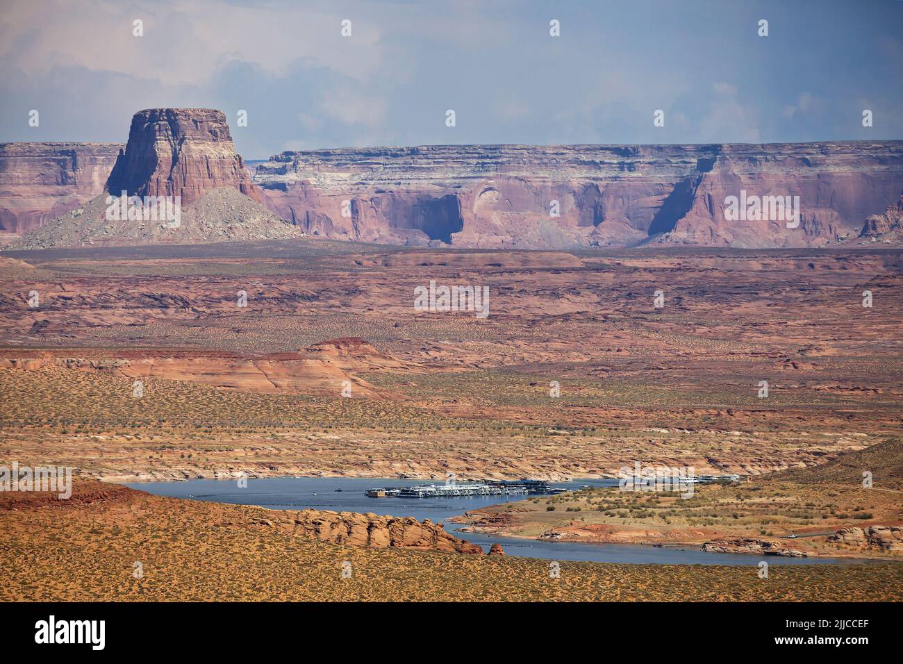 Tower Butte und Antelope Island vom Wahweap Overlook, Arizona, USA. Stockfoto