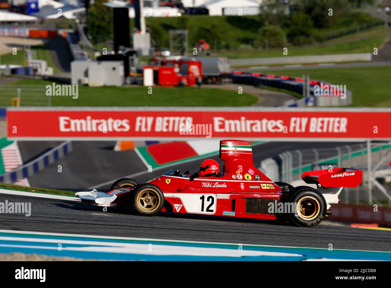 Spielberg, Österreich. 9.. Juli 2022. Mathias Lauda (AUT) fährt am 9. Juli 2022 in Spielberg, Österreich, den Ferrari 3122T, F1 Grand Prix von Österreich auf dem Red Bull Ring. (Foto von HIGH TWO) Quelle: dpa/Alamy Live News Stockfoto