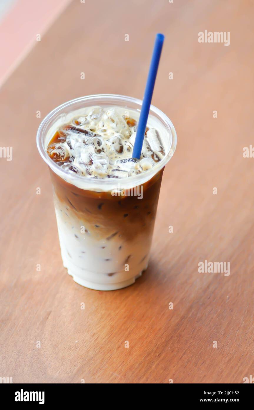 Kaffee, Eiskaffee oder Cappuccino-Eiskaffee oder Latte-Eiskaffee Stockfoto