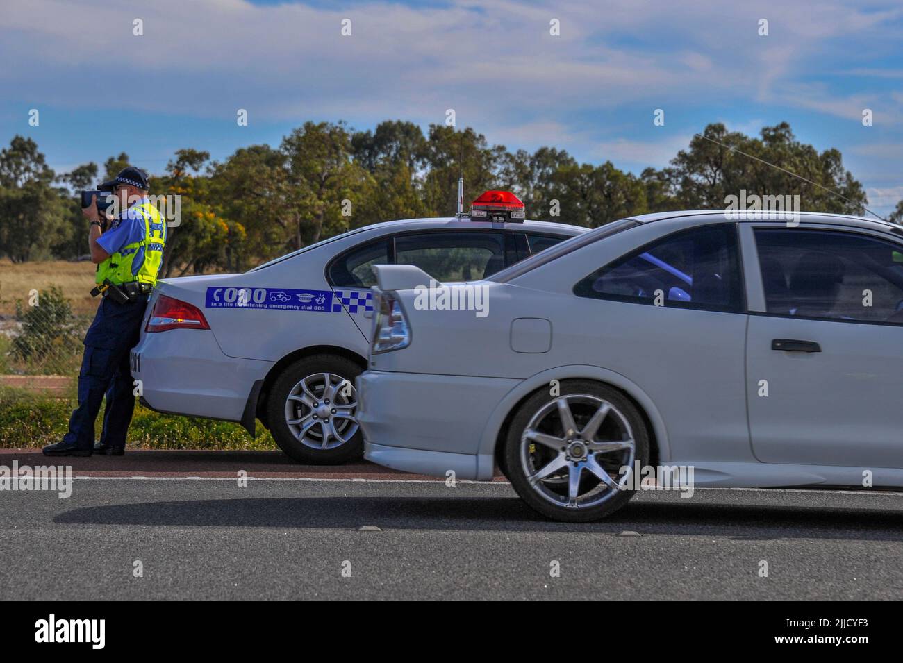 WESTERN Australia Police (WAPOL) Verkehrspolizei in Aktion Stockfoto