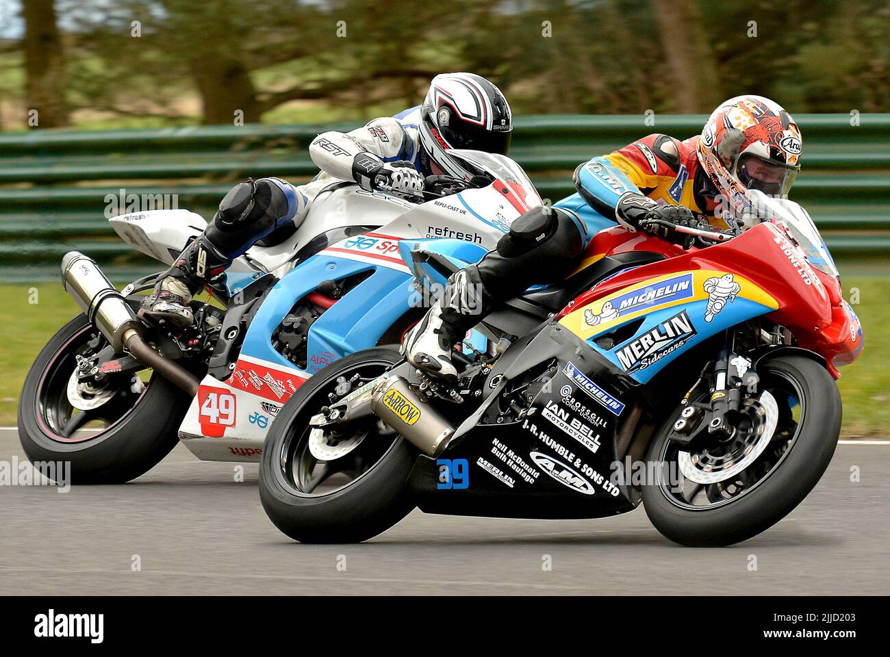 Rennbahn bei der British Superbike Championship, Großbritannien Stockfoto