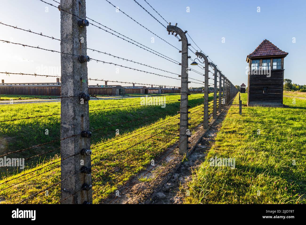 Auschwitz - KZ Birkenau. Holocaust-Mahnmal. Oswiecim, Polen, 17. Juli 2022 Stockfoto