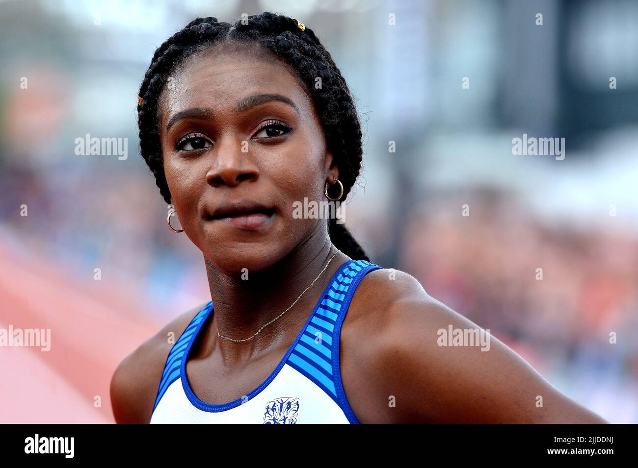 Porträt der Sprinterin Dina Asher-Smith, UK Athletics, British Athletic Championship Stockfoto