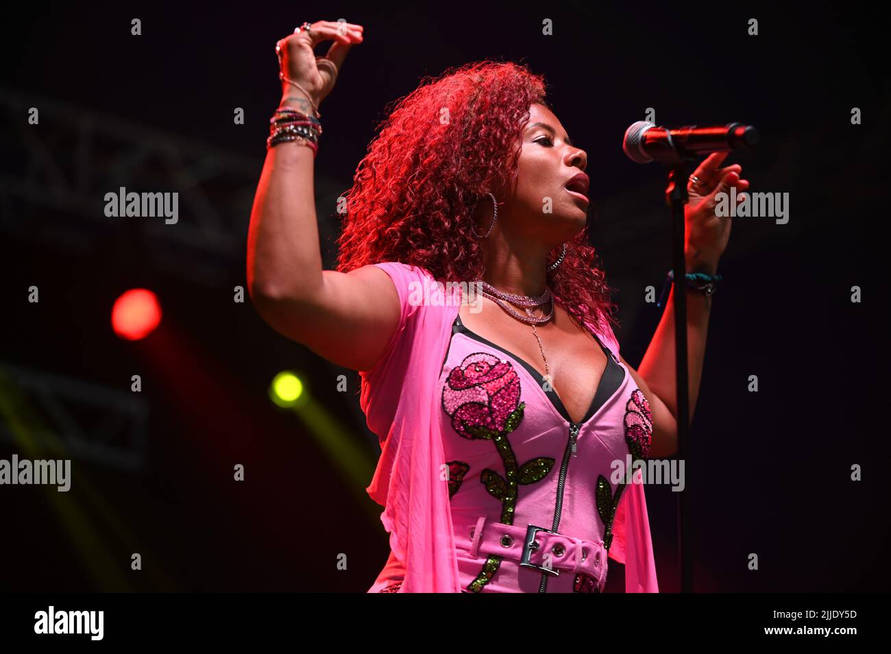 Kelis beim Tramlines Festival , Großbritannien , 24.07.2022 , ihr Hit Song Milkshake Stockfoto Kelis beim Tramlines Festival , Großbritannien , 24.07.2022 , ihr Hit Song Milkshake Stockfoto