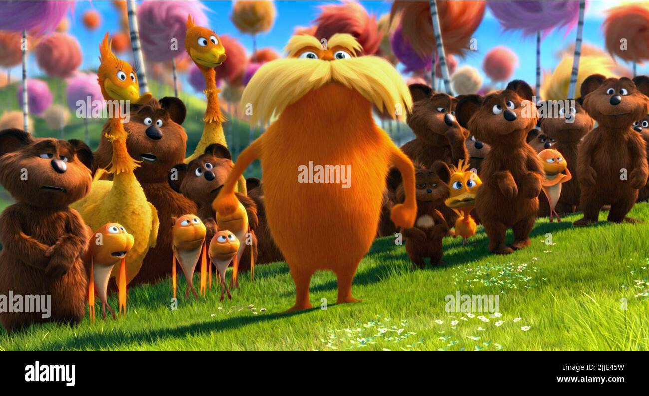 BAR-BA-LOOTS, SWOMEE-SCHWÄNE, SUMMFISCH, LORAX, DIE LORAX, 2012 Stockfoto