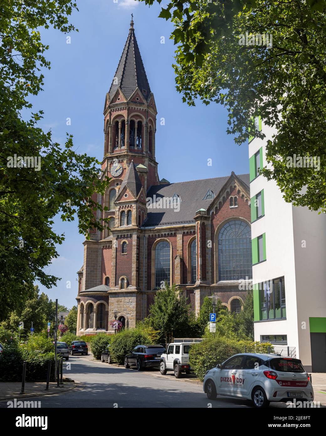 St. Mariä Empfängnis Kirche in Essen an einem hellen Sommertag Stockfoto